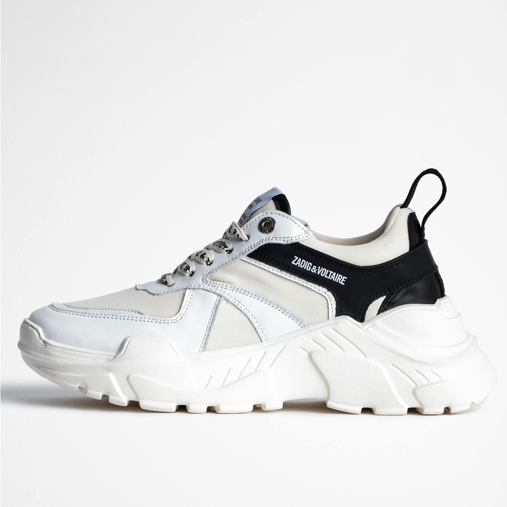 Zadig & Voltaire White / Cream Leather Chunky Platform Sneakers - US 6 (36)